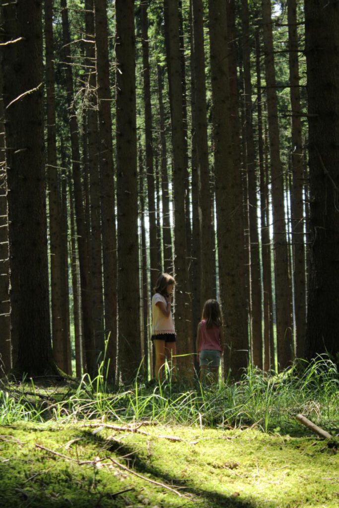 zwei Mädchen im Wald