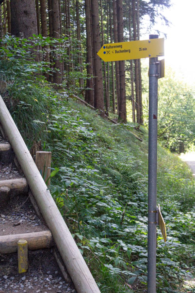 Schild Kulturenweg auf dem Buchenberg
